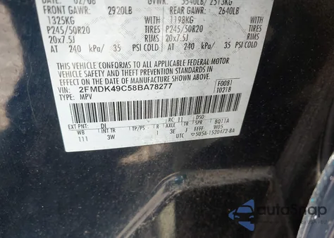 2008 Ford Edge Limited z USA, uszkodzony, nr VIN 2FMDK49C58BA78277